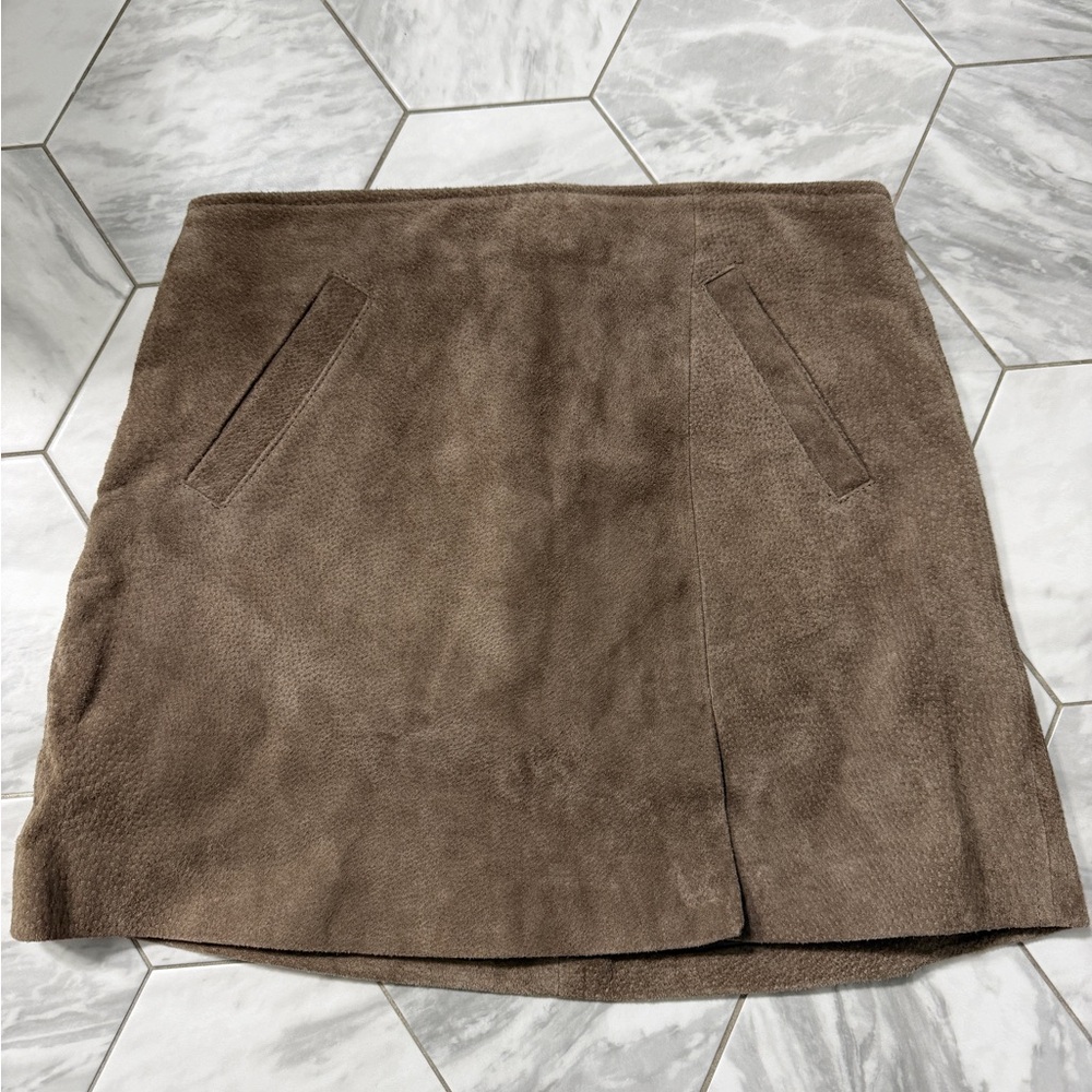 Blank NYC Tan Suede Mini Skirt